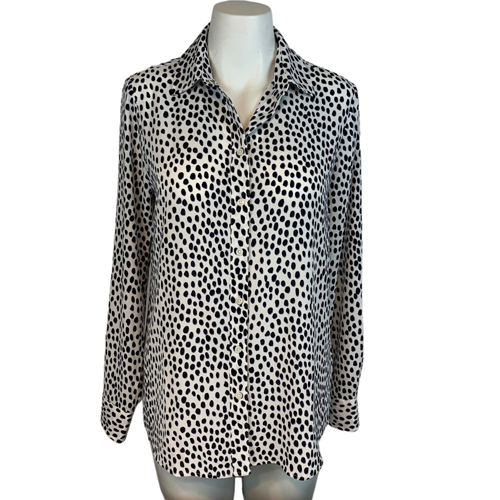 J Crew Factory Button Down Polka Down Blouse - XS